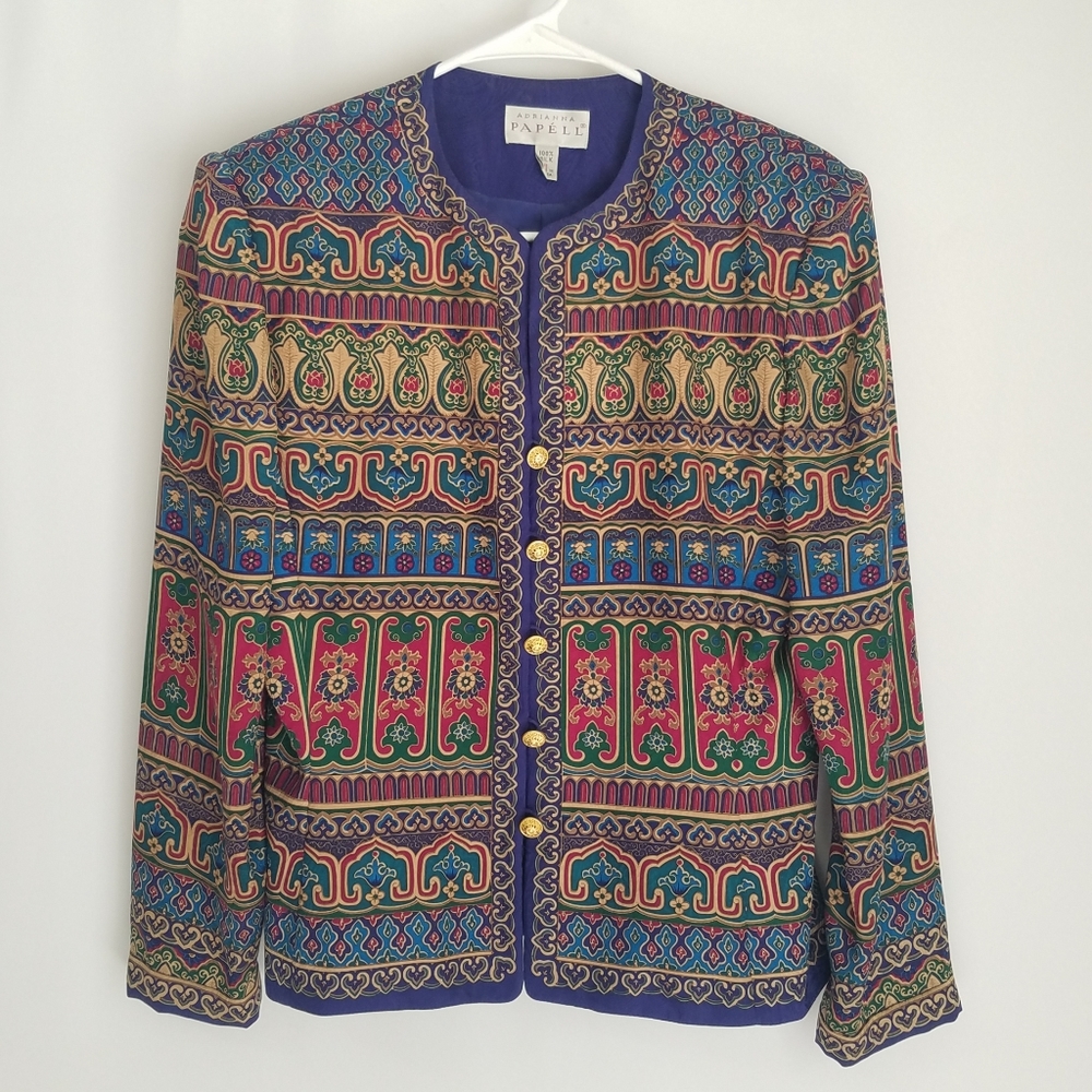 Adriana Papéll silk lightweight jacket size 6